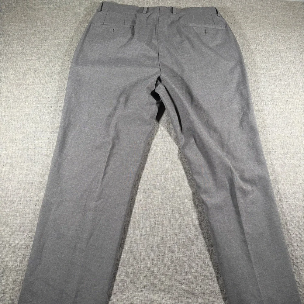 Lauren Ralph Lauren Dress Pants Men 33x32 Gray Pleated Cuffed Stretch